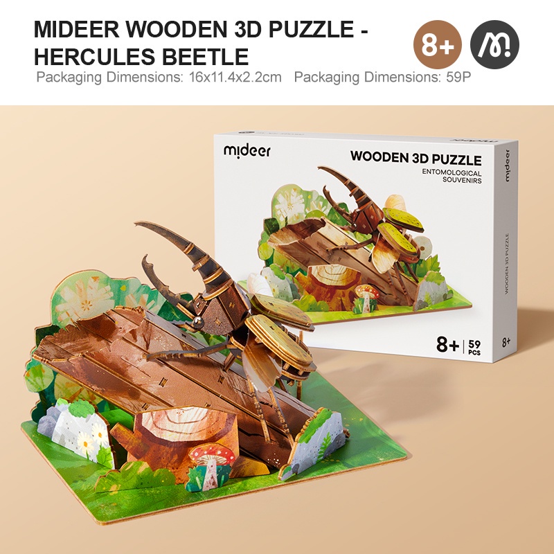 Mô hình lắp ghép gỗ Mideer Wooden 3D Puzzle, đồ chơi 3D sáng tạo cho bé