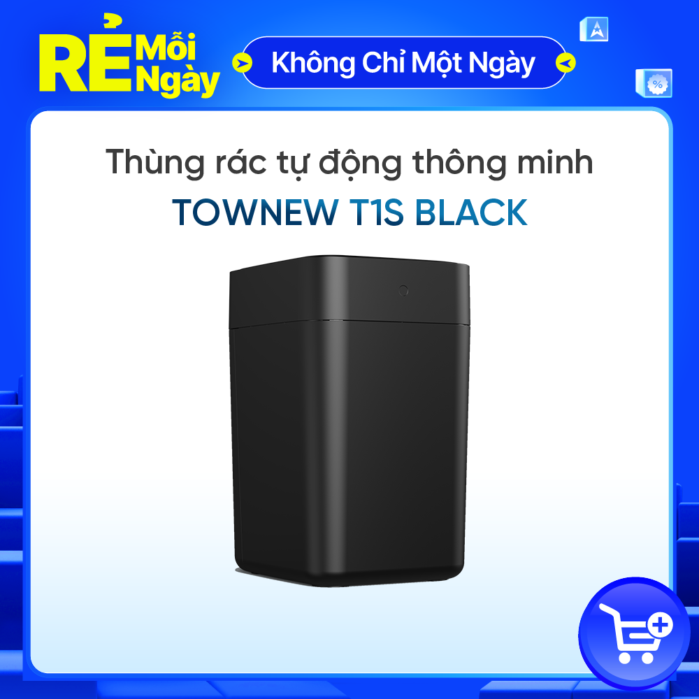 Thùng rác thông minh TOWNEW T1S _Tự động hàn túi rác - Hàng Chính Hãng