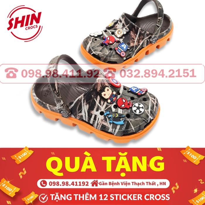 dép crossdép cross vảy sơn họa tiết ràn ri đế cam SHINCRRATI tặng thêm 12 sticker cross