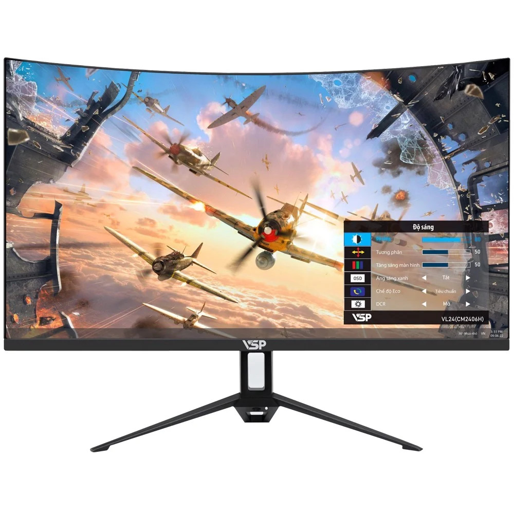 Màn hình máy tính LCD VSP VL24 Cong Full Viền (1920x1080, 75Hz, HDMI, VGA) - Hàng Chính Hãng