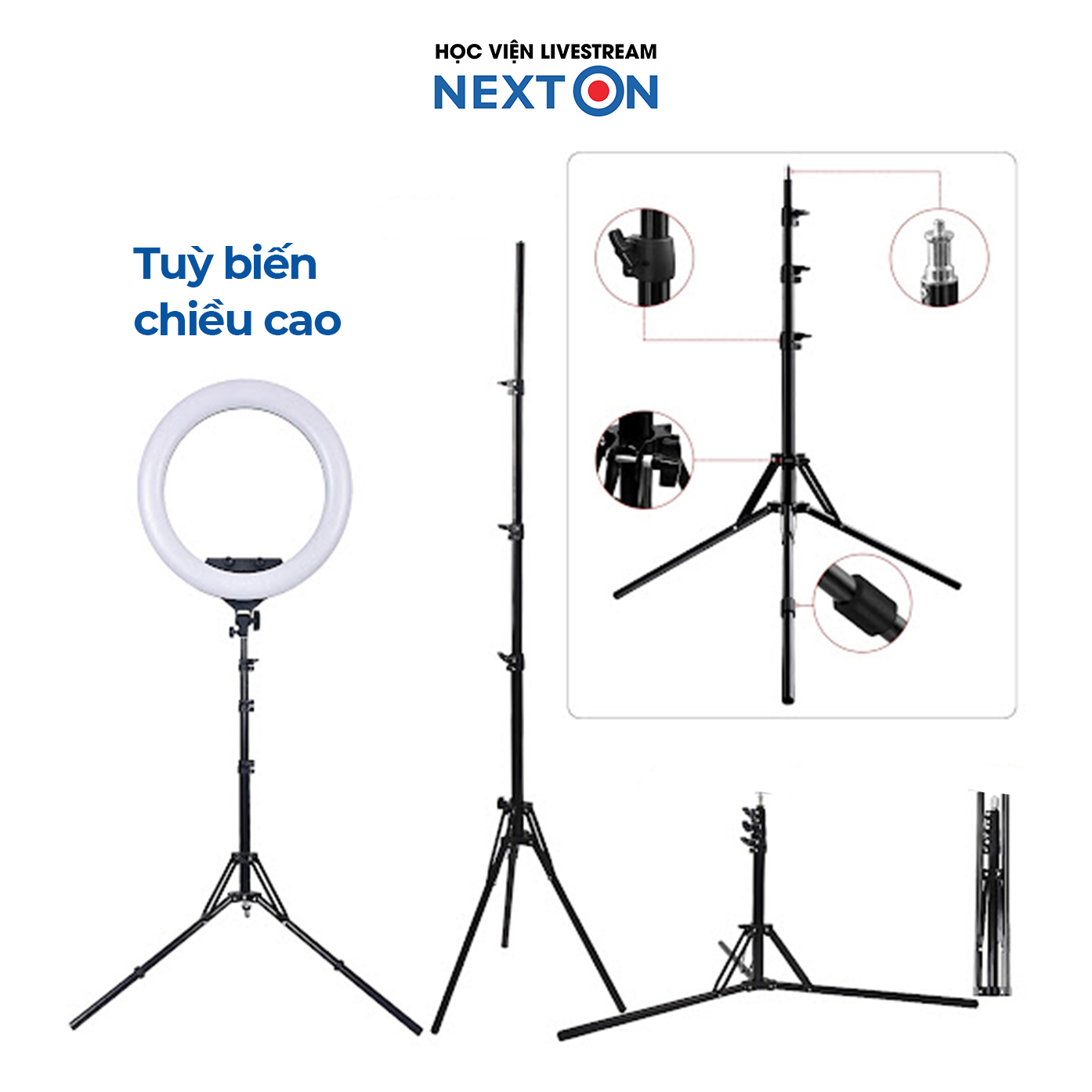 Đèn livestream ring 45cm, Makeup, Quay Phim Vlog Video, Chụp Ảnh SelfieXăm nghệ thuật RL-18 + 3 kẹp điện thoại + Điều khiển từ xa