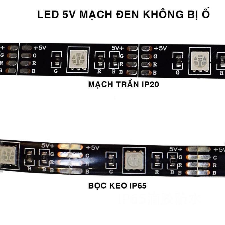 Đèn led đổi màu RGB 10m, 5m IP65 cảm biến nhạc, kết nối bluetooth, Đèn Led Tiktok Mix DIY Trên 50 Màu