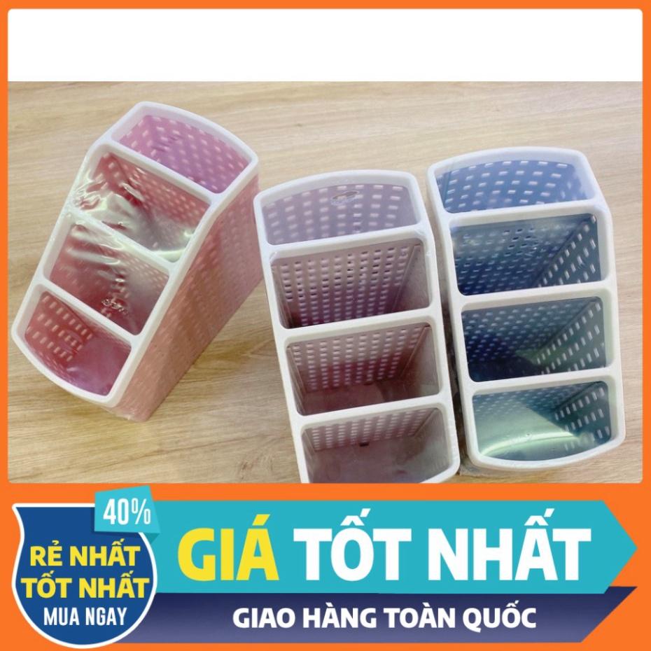 Khay Nhựa Tiện Ích 4 Ngăn Việt Nhật Ống đựng bút để bàn Hộp lưu trữ văn phòng phẩm kiểu dáng đơn giản