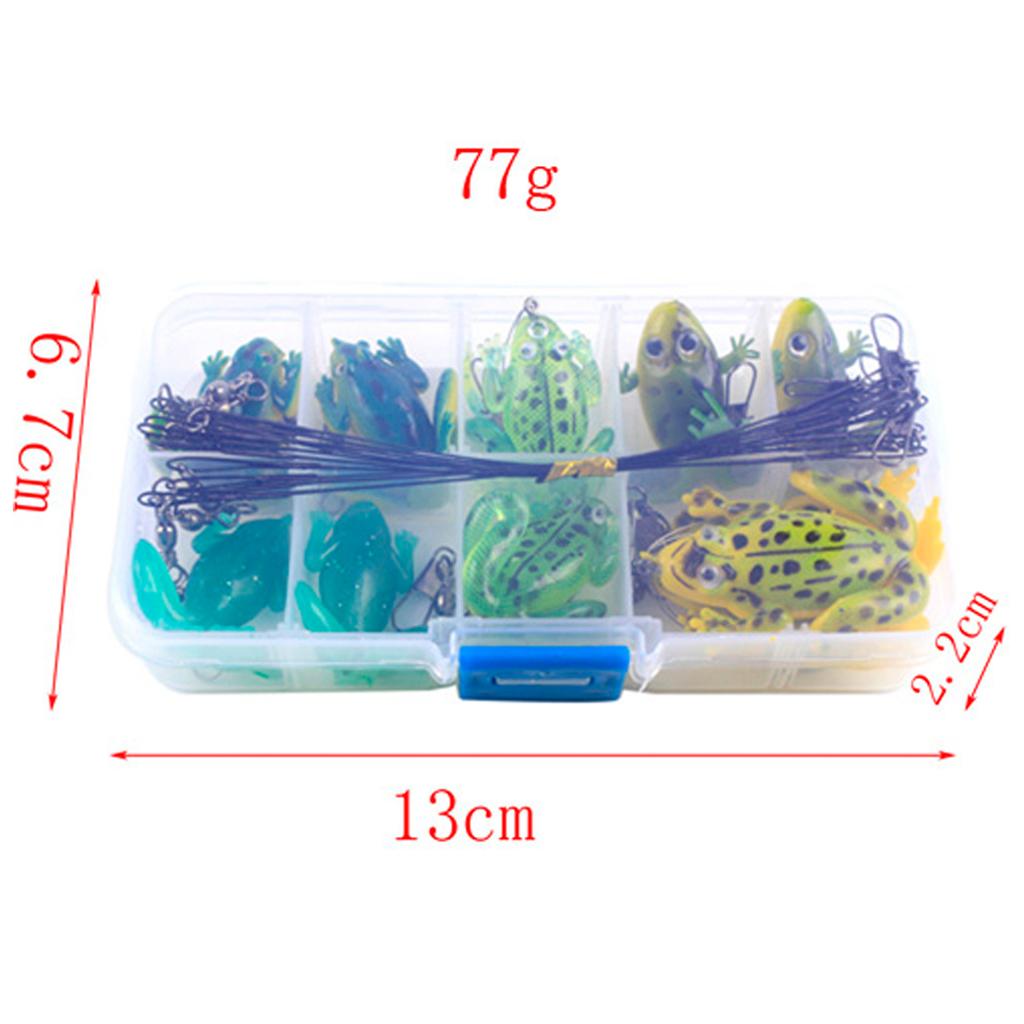 30pcs Mixed Pattern Topwater Lure Frog Soft Bait Accessories Swivels Leaders
