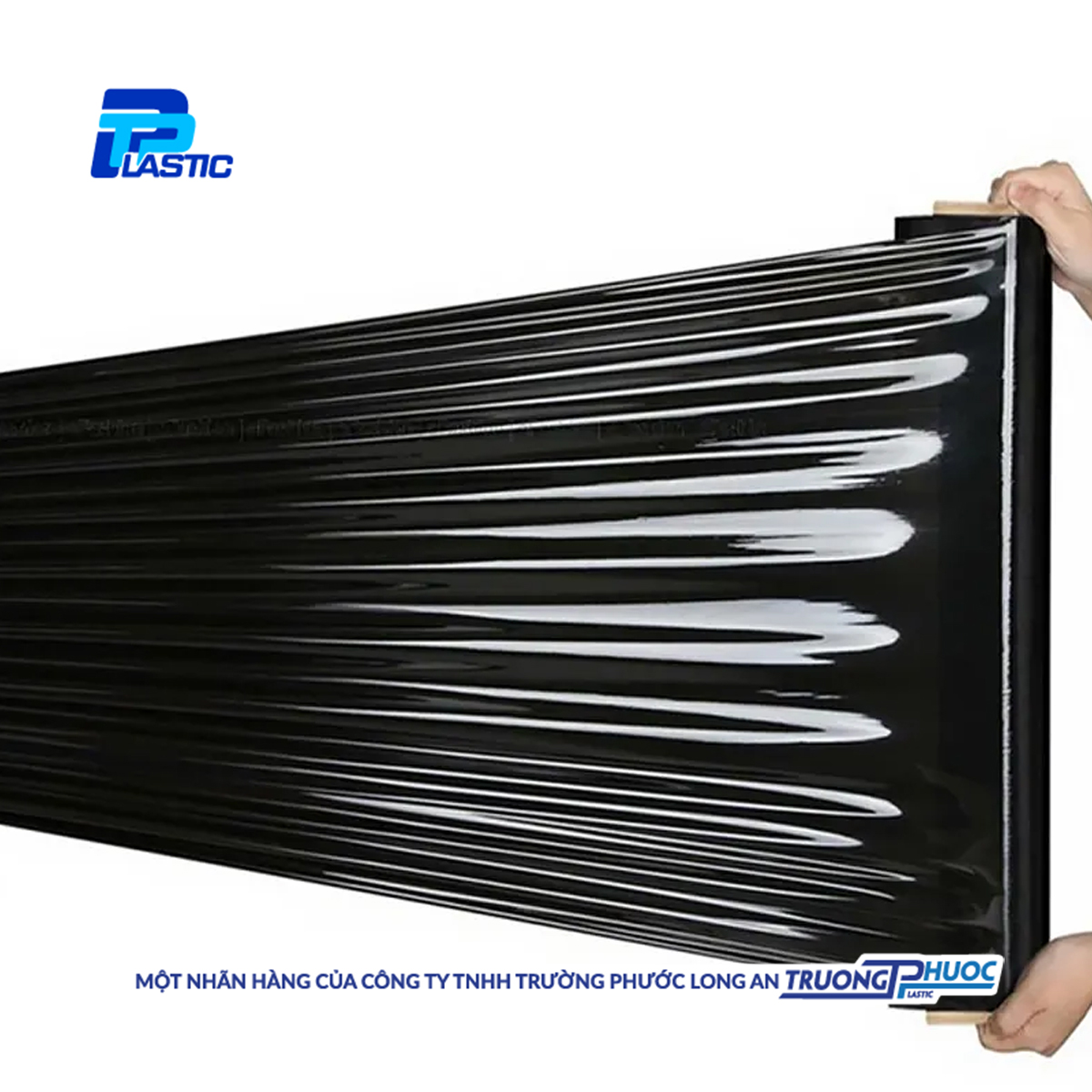 Màng PE Quấn Hàng Pallet (Dày 20mic) TP Plastic, PE Stretch Film, Màng Nhựa Bọc Hàng, Màng Co, Màng Cuốn Hàng,Màng Chít, 3.96kg/cuộn, MÀU ĐEN