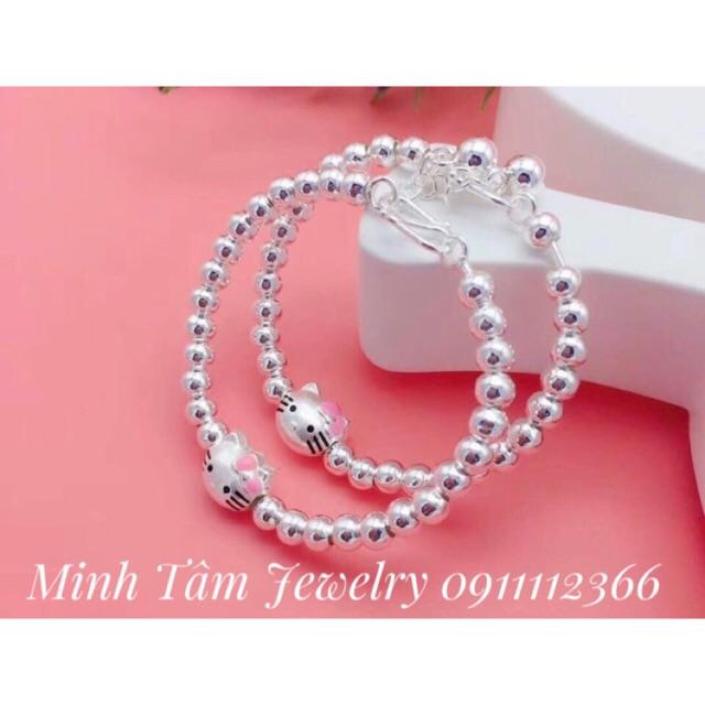 Lắc tay bi bạc mèo Hello Kitty bạc ta cho bé-Minh Tâm Jewelry