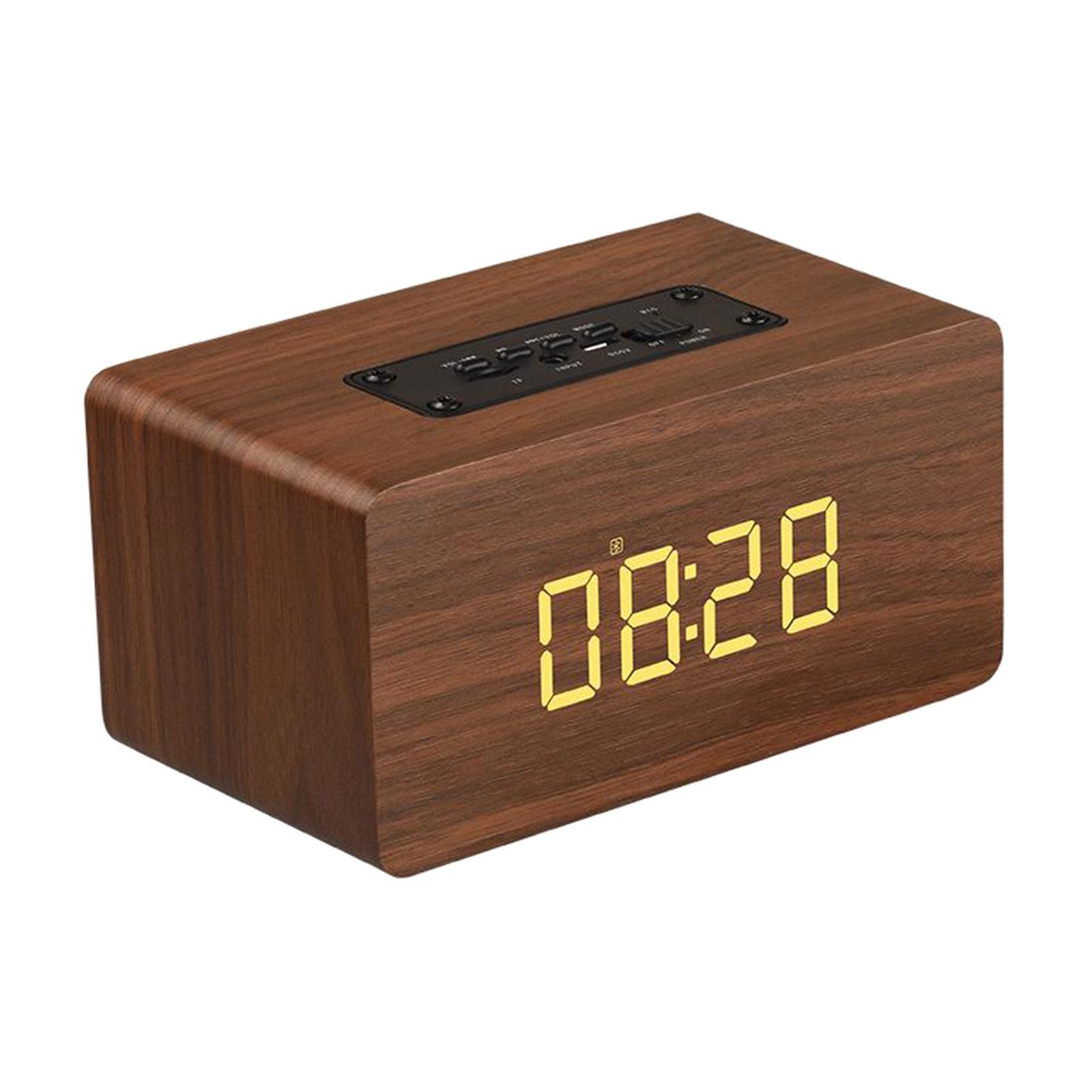 Vintage LED Portable Wooden Soundbar Speaker for Home Computer Smartphone Brown