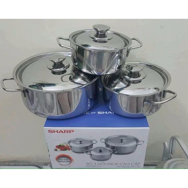 BỘ 3 NỒI HT COOK INOX 430 CAO CẤP