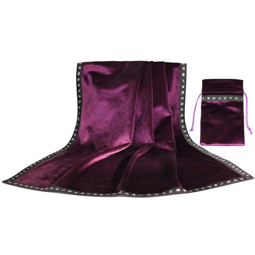 Elegant Astrology Altar Tarot Table Cloth Divination Soft Velvet Cloth Pouch
