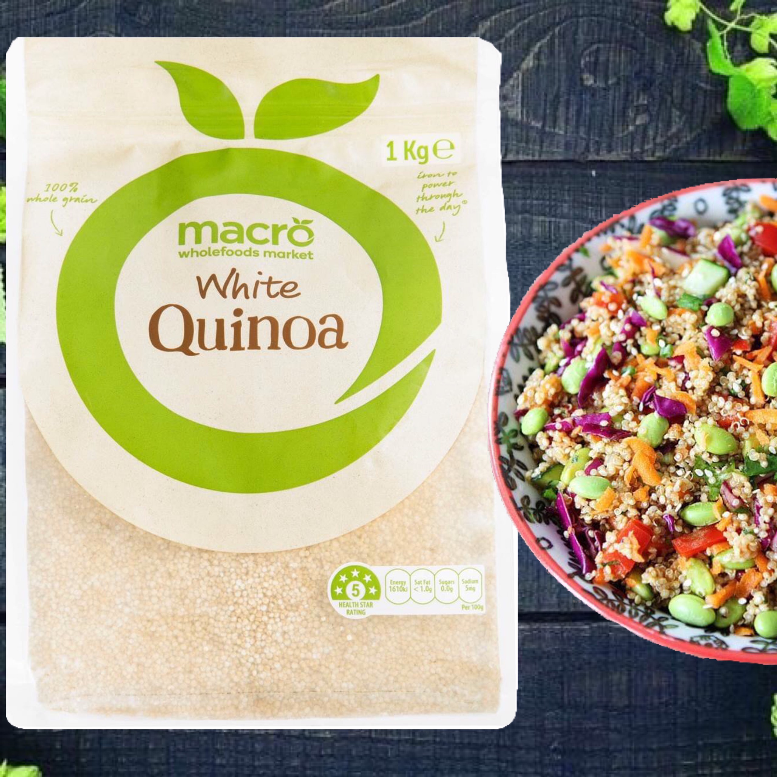 Hạt Quinoa Macro White Quinoa Úc giàu dinh dưỡng giúp giảm cholesterol, kiểm soát đường huyết, tốt cho tim mạch - QuaTangMe Extaste