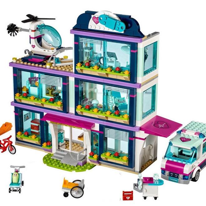 (932pcs có sẵn) Đồ chơi xếp hình lắp ráp lego mô hình bệnh viện 3 tầng Heart Lake City Hospital 90002