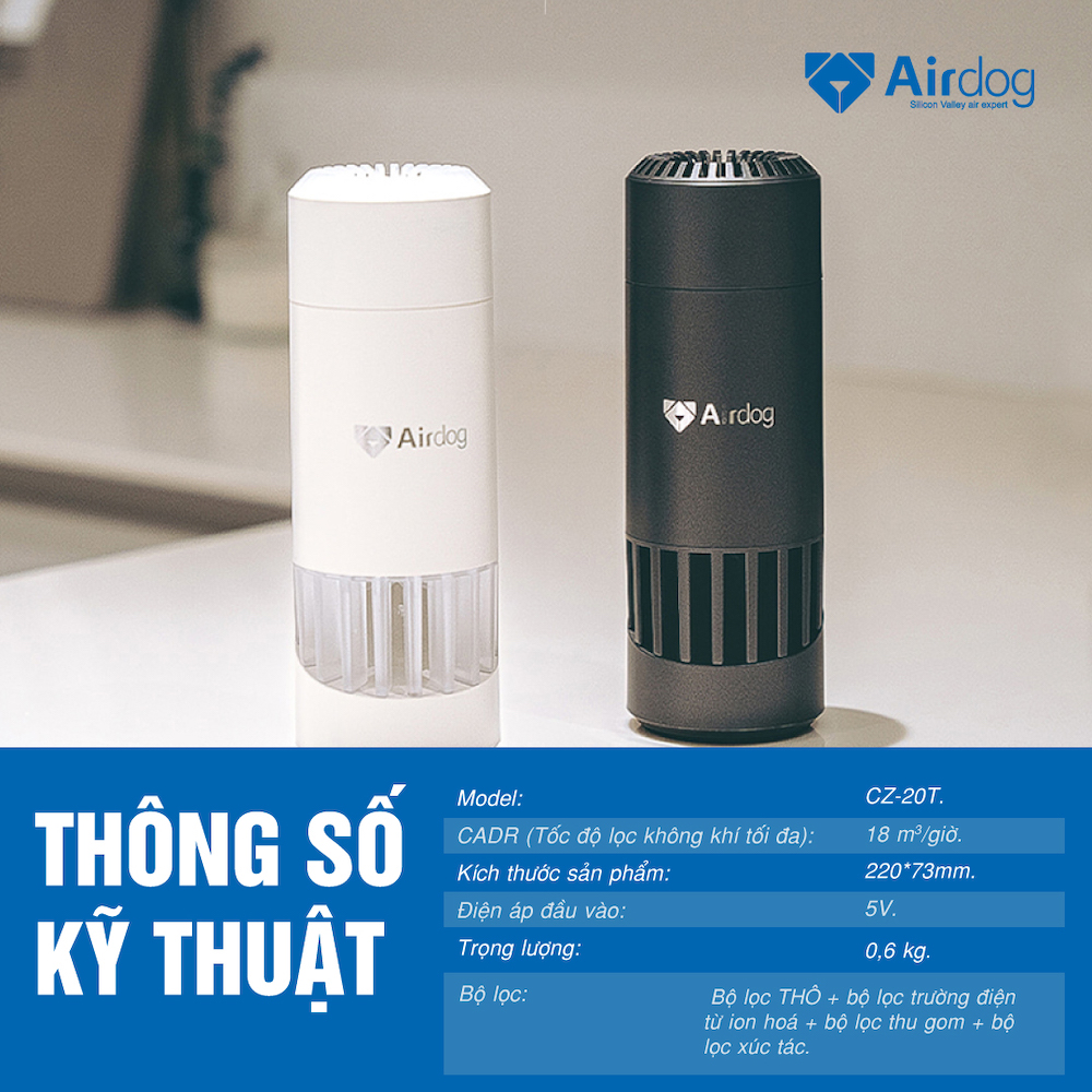 Máy lọc không khí Airdog mini CZ-20T - Hàng nhập khẩu