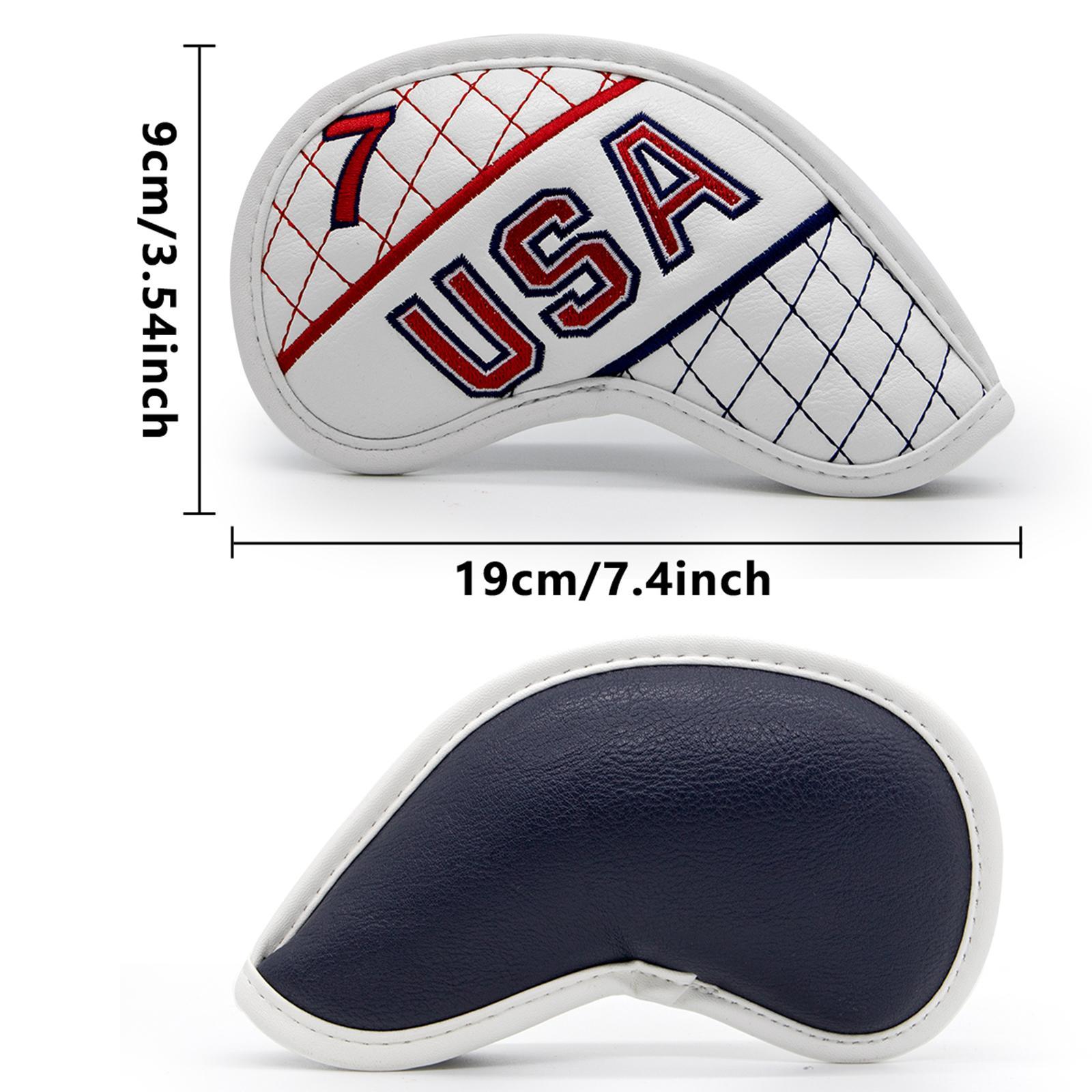 9x Premium Golf Head Iron Cover Set W/ Number Case 5,6,7,8,9,P,A,S,G for Irons All Brands