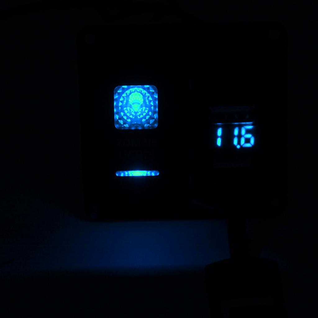 Zombie Lights Push  Dual USB Port Charger + Voltmeter DC 12/24V Car