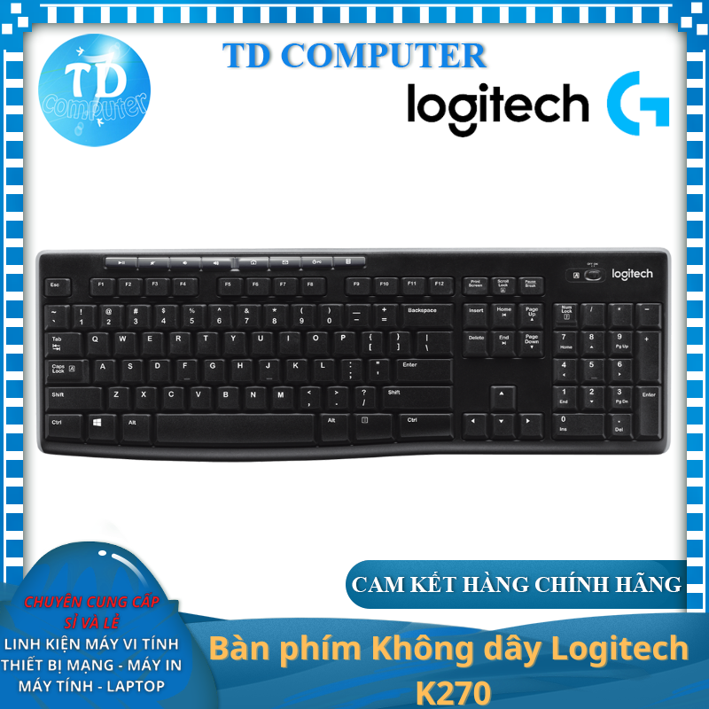 Bàn phím Không dây Logitech K270 - Hàng chính hãng DigiWorld phân phối