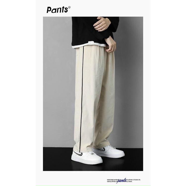 Quần Ống Rộng Nam Nữ ống chân không bo phong cách unisex vải nhung tăm dày dặn êm mịn cực đẹp