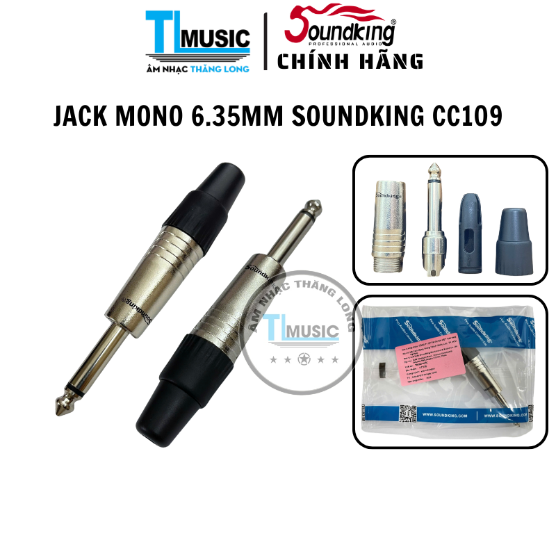 Jack Soundking CC109 6.35mm Mono TS | Đầu Jack Hàn Dây Guitar, Piano Điện, Âm Thanh Chuyên Nghiệp - Hàng chính hãng