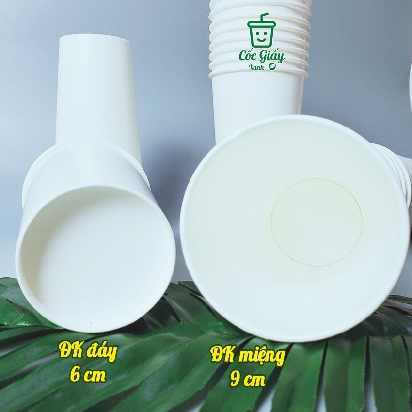 SIZE LỚN 50 CỐC GIẤY XANH 700ml Đựng Trà Sữa Có Nắp Bằng Siêu Dày Dặn, Cứng Cáp