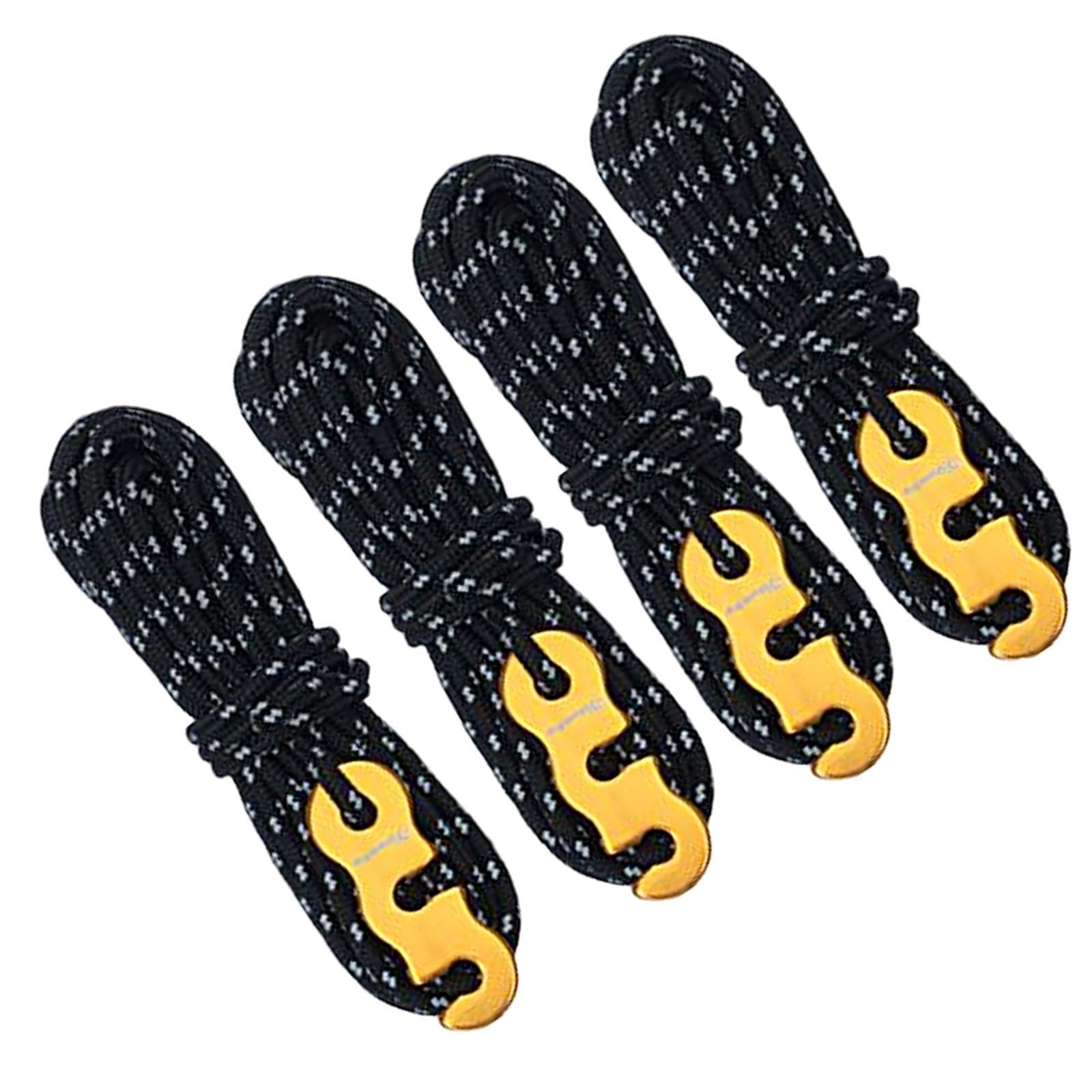 4 Pieces Tent Rope 3mm Diameter with Cord Adjuster Camping Rope for Hiking Accessories