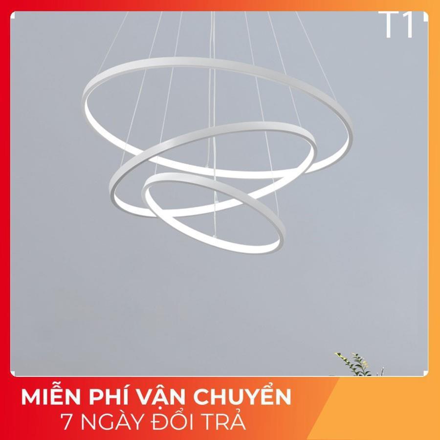Đèn Thả Trần Không Gian Led T11 Hình Tròn 3 Vòng Viền Trắng/Vàng - 3 Chế Độ Ánh Sáng - Điều Khiển Từ Xa