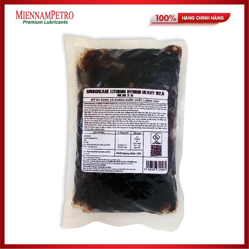 Mỡ Bôi Trơn MiennamPetro Sinogrease Lithium Hybrid Heavy NLGI2.5 1KG Đa Dụng và Kháng Nước Chất Lượng Cao Dùng Cho Ô Tô