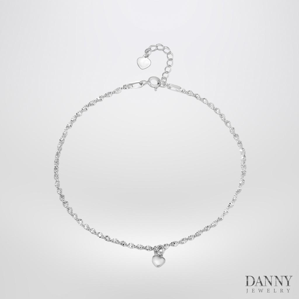 Lắc Chân Danny Jewelry Bạc 925 Xi Rhodium Dây xoắn trái tim LACY270