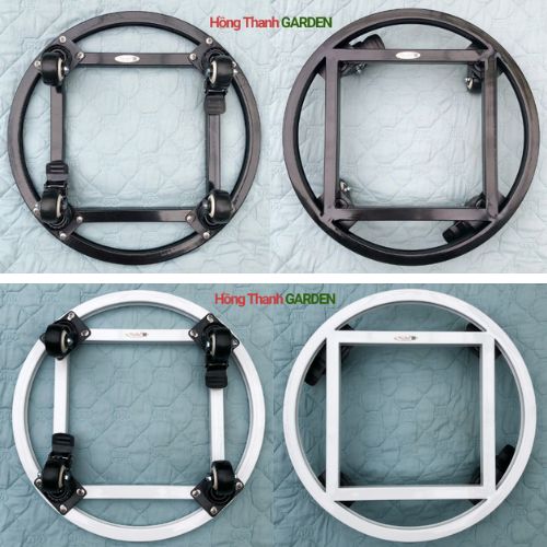 Đế Lót Chậu Có Bánh Xe ĐK40cm, Đế Chậu Thông Minh Cao Cấp HTG, Siêu Chắc Khỏe, Có Bánh Xe Di Chuyển, Có Chốt An Toàn, Chịu Lực Đến 200kg, Chất Liệu Hợp Kim Cao Cấp Sơn Tĩnh Điện