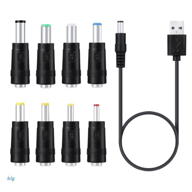 Dây cáp sạc chuyển đổi USB sang DC 5V 8 trong 1 3.5mm 4.0mm 4.8mm 6.4mm 5.5x2.5mm cho quạt loa bộ định tuyến đèn LED