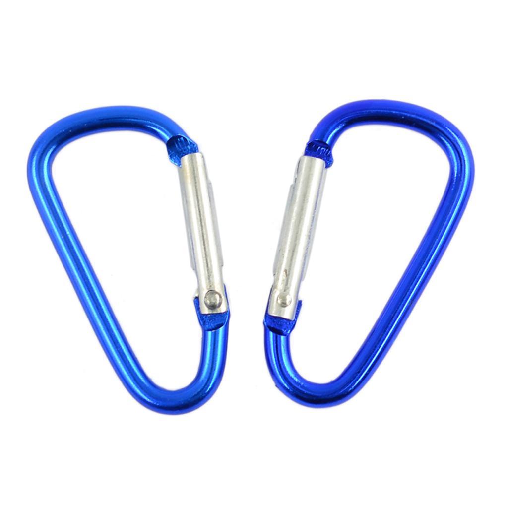 50 Pieces Aluminum Carabiner Spring Clip Climbing Keychain Rings