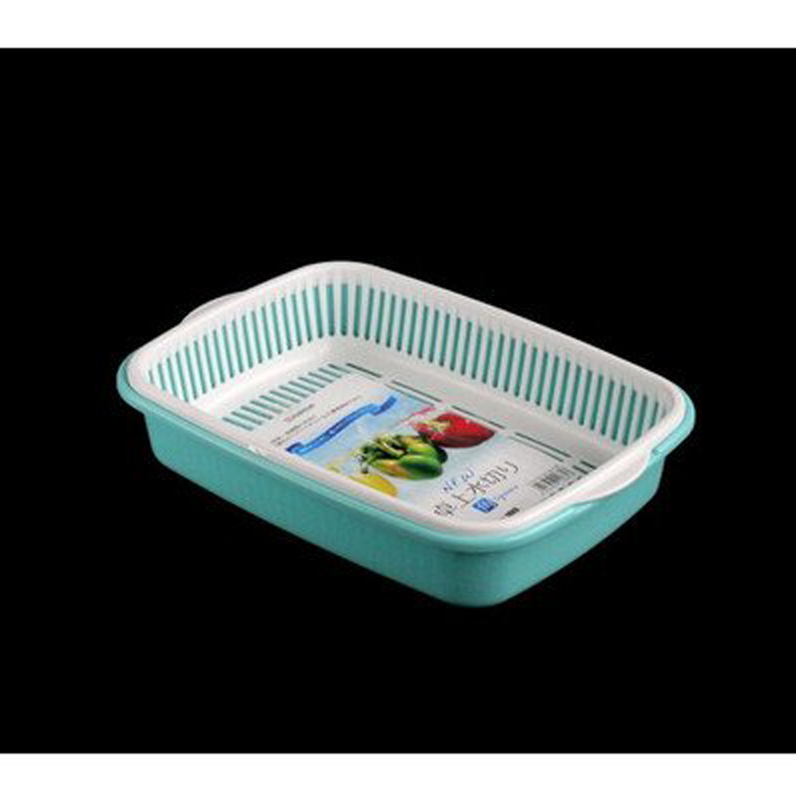 Bộ khay đựng hoa quả 2 lớp tiện lợi hình chữ nhật - Hàng Nội Địa Nhật