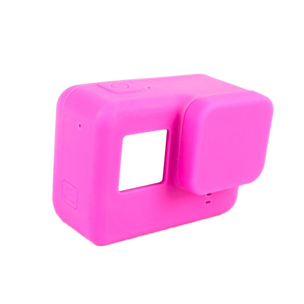 Soft Silicone Protective Housing Case + Lens Cap Cover For GoPro Hero 5