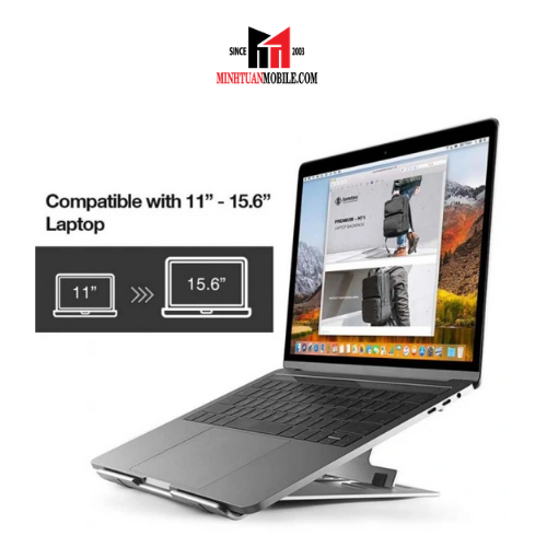 Đế đỡ tản nhiệt TomToc Folding Aluminum Laptop Stand Hàng chính Hãng