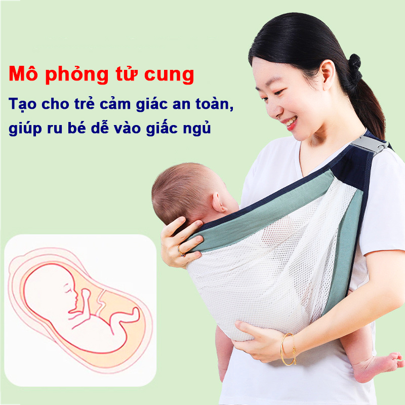 Địu em bé gọn nhẹ cao cấp Baby-S, Địu cho bé 0-3 tuổi thông thoáng dễ sử dụng – SSS035