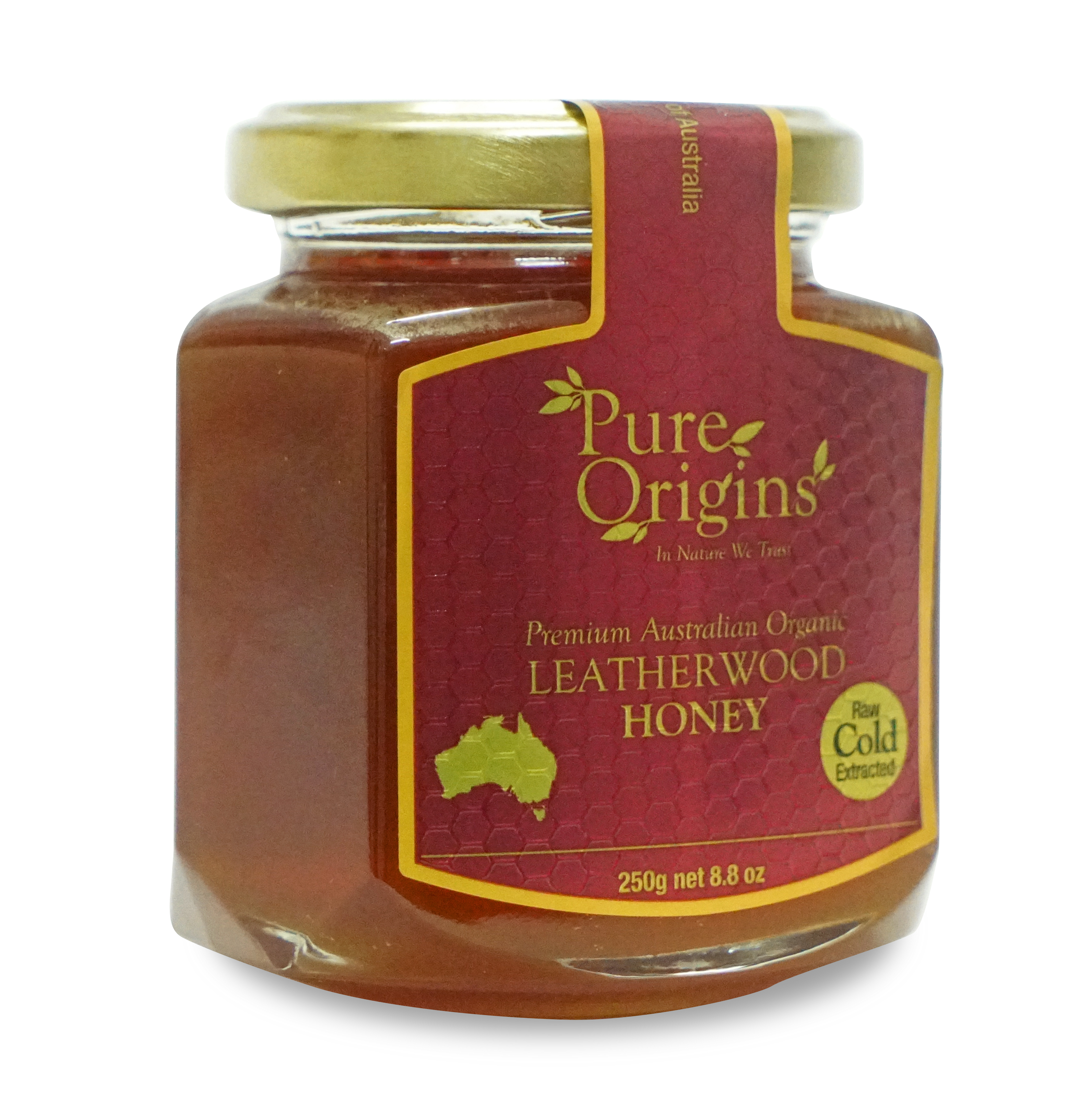 Mật ong hoa Leather Wood chính hãng Úc hiệu Pure Origins loại 250g