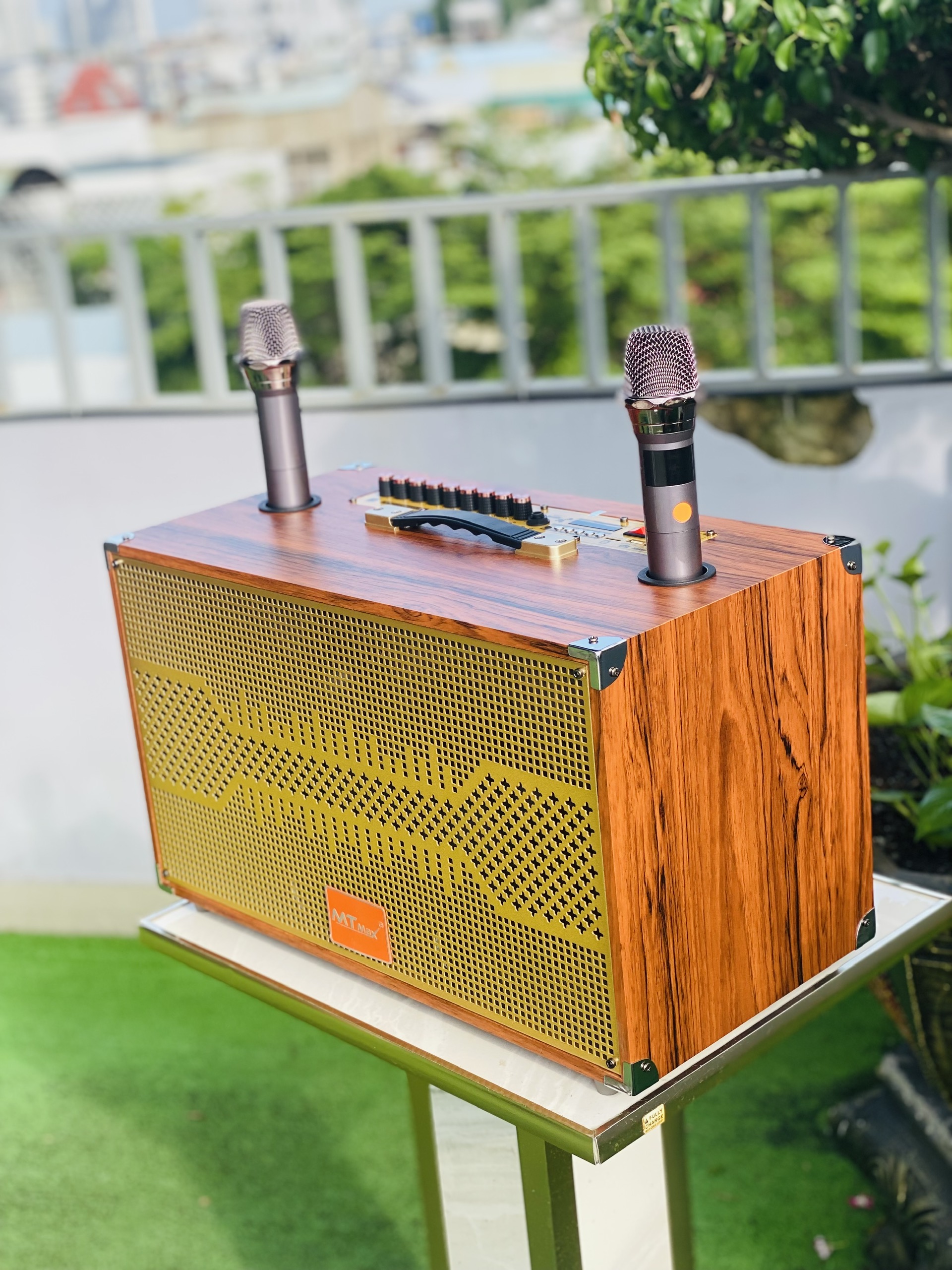 Loa Karaoke Mini P288 Bass đôi 20 Công Suất 350w Kết Nối Bluetooth, Hát Cực Hay Kèm 2 Micro Không Dây Hút Tiếng Hát Nhẹ Hàng Nhập Khẩu