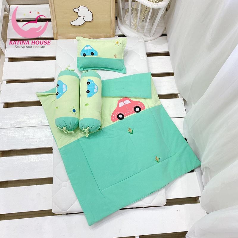 Gối mền cho bé vải cotton cara mềm mát, thấm hút tốt, họa tiết đắp hình sao dễ thương, phù hợp cho bé dưới 2 tuổi