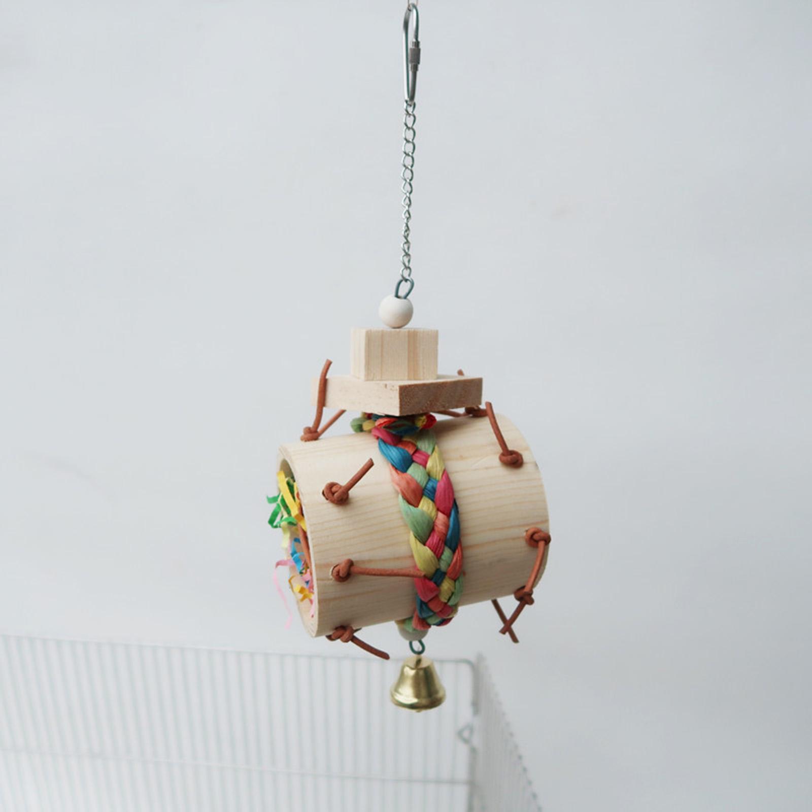 Parrot Chewing Toys Wooden Cage Hanging Accessories for Parakeet