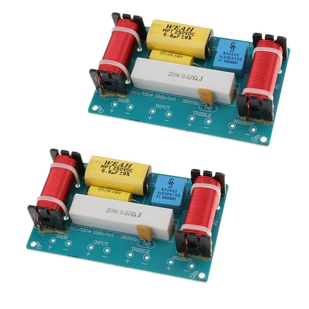 Replacement 2 Pack 3 Way Audio Bass Speaker Crossovers Frequency Dividers