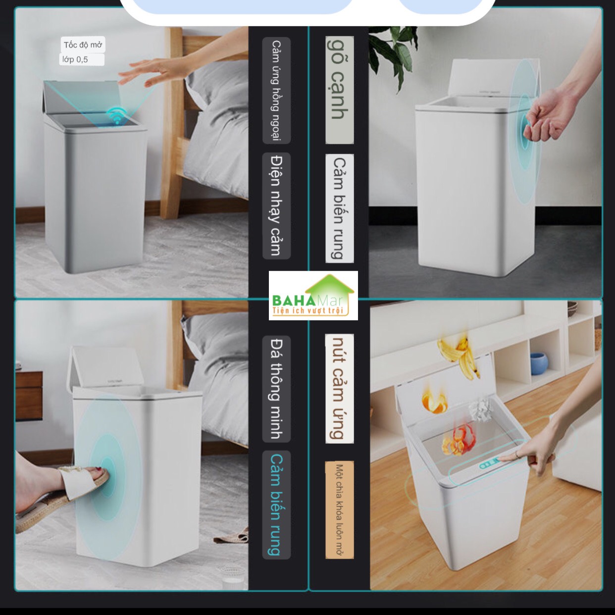 HỘP ĐỰNG ĐA NĂNG TỰ ĐỘNG MỞ BẰNG CẢM ỨNG 9L "BAHAMAR" tiện dụng, thích hợp sử dụng để nhiều thứ cho gọn gàng ngăn nắp