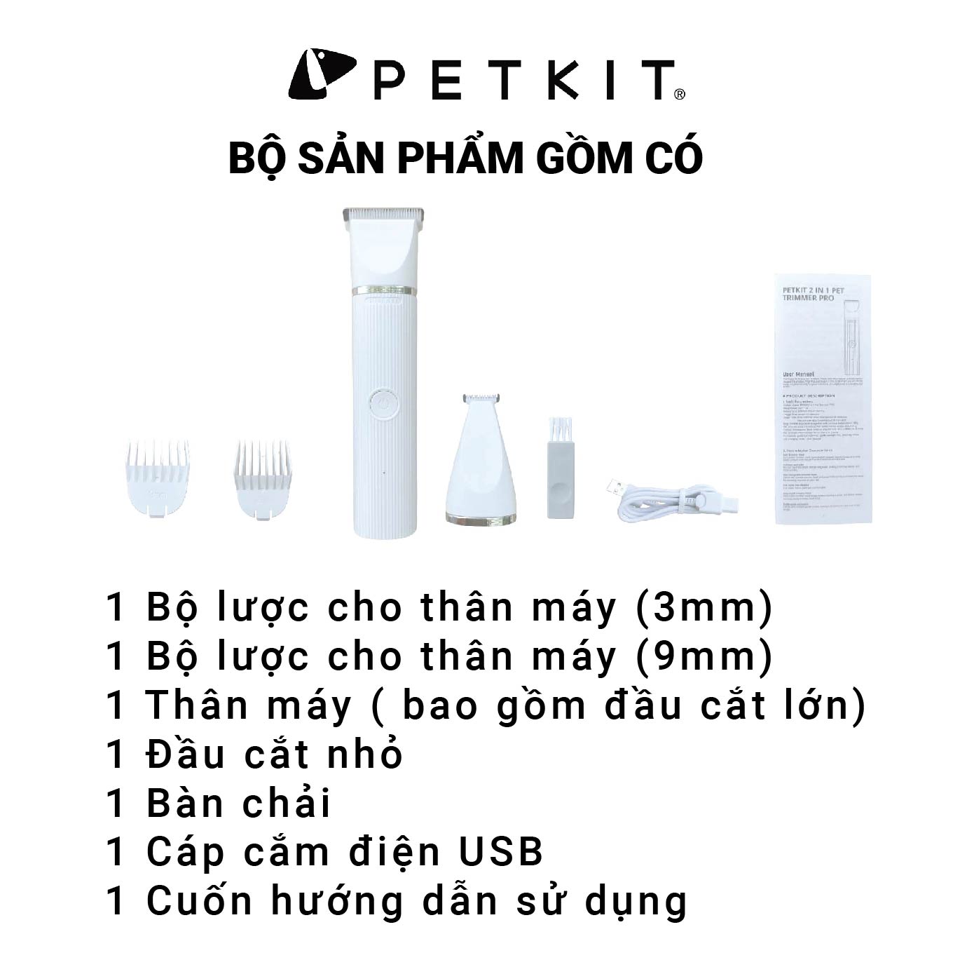 Tông Đơ Đa Năng PETKIT 2in1 Chuyên Dụng Cắt Tỉa Cho Chó Mèo Phiên Bản Pro 2023