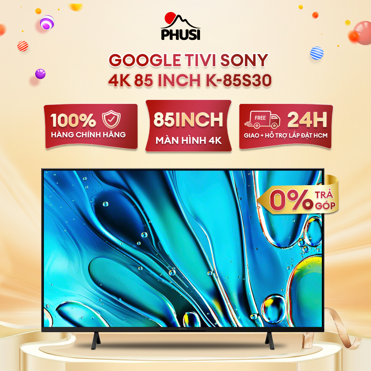 K-85S30 - Google Tivi Sony 4K 85 inch K-85S30 - Hàng Chính Hãng