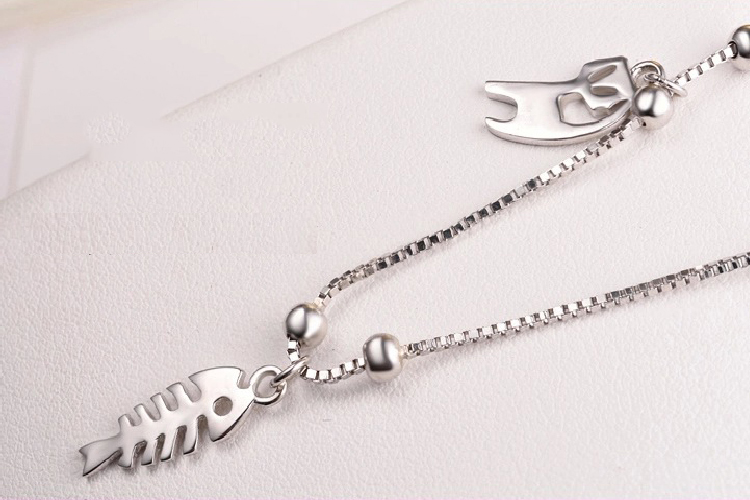Lắc chân hình xương cá độc lạ - Lắc chân bạc con báo sang chảnh thiết kế ngộ nghĩnh LCNU63