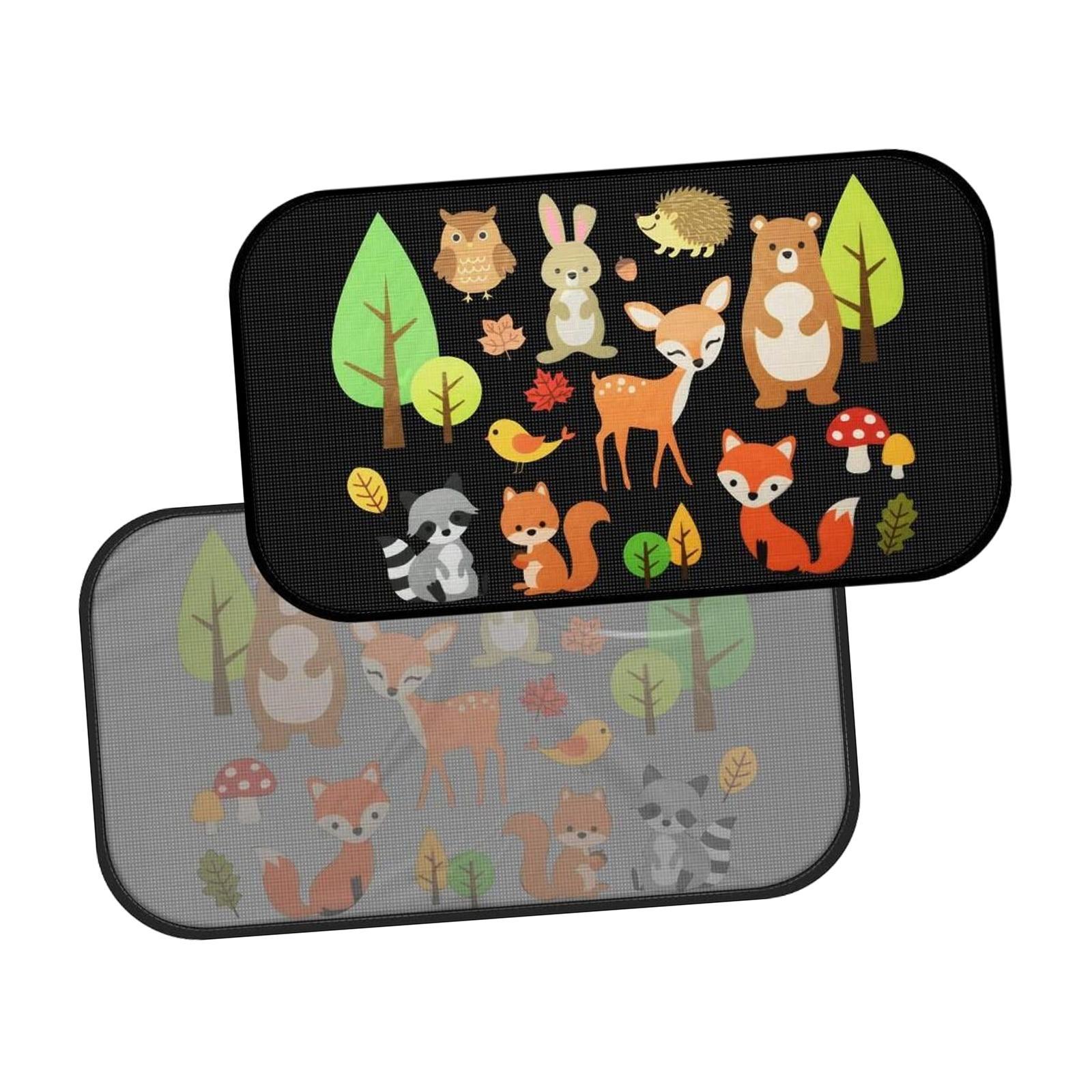 2 Pieces Car Window Sun Shades Fit Car Side and Rear Windows Privacy Curtain