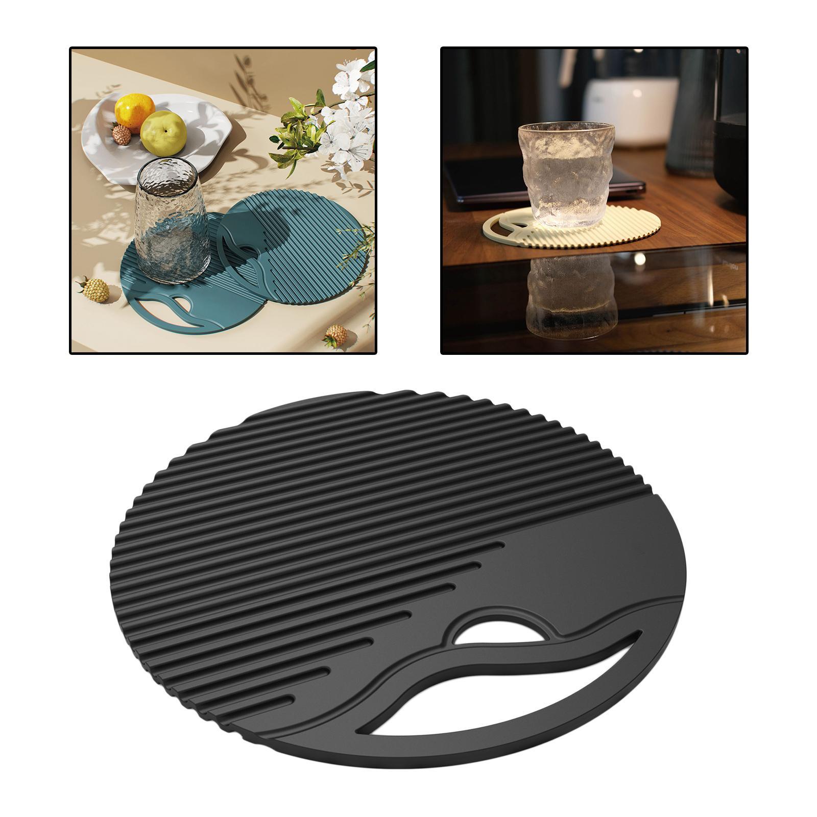 Silicone Table Mat Heat Resistant Non Slip Placemat  Black