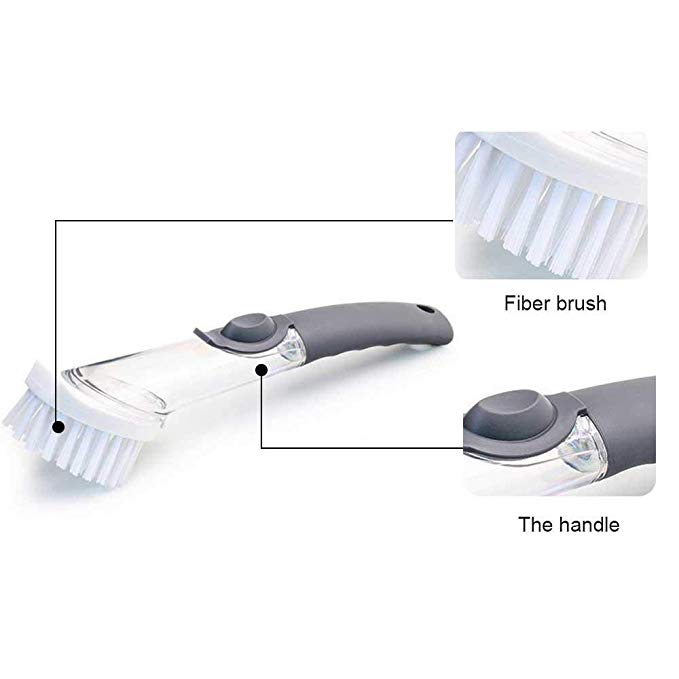 Bàn chải nhà bếp có khay đựng xà phòng tặng kèm 2 khăn lau tay nhà bếp