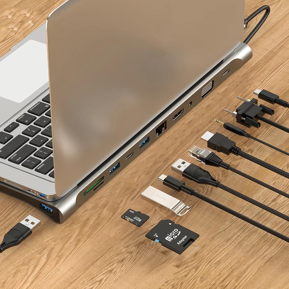 Hub Usb type-c (Thunderbolt 3) ra HDMI, VGA, Ethernet cho Táo Air/ Pro 2020 M1 - Hồ Phạm