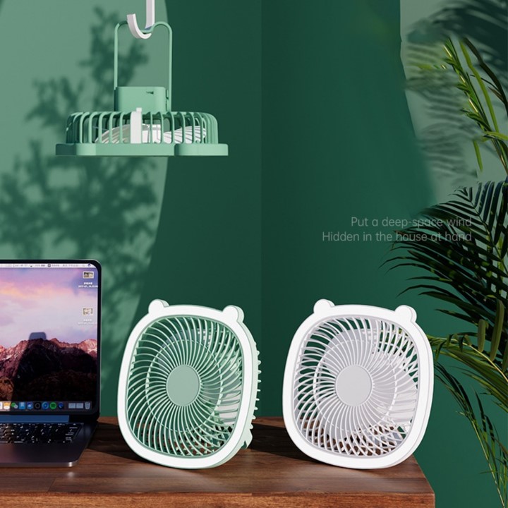 Quạt sạc tích điện desktop fan F2 có đèn LED