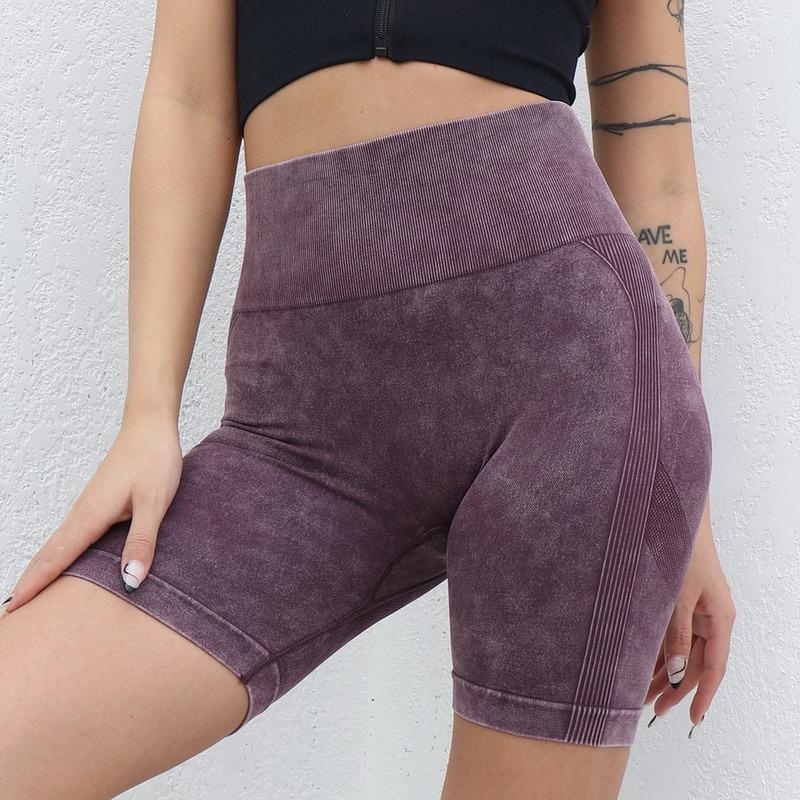Cao vòng eo phụ nữ thể thao quần short thể thao thể thao tập thể dục thể dục tập thể dục quần áo quần áo ngắn thể thao quần short skinny thoáng khí 2023 Color: black Size: L