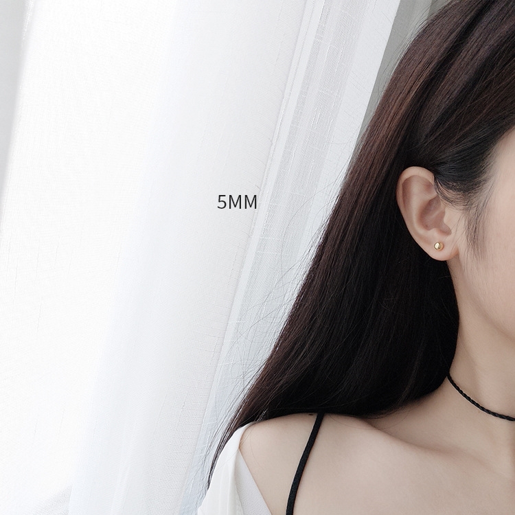 Bông tai tròn nam nữ khóa cài kích thước 3mm 4mm 5mm 6mm