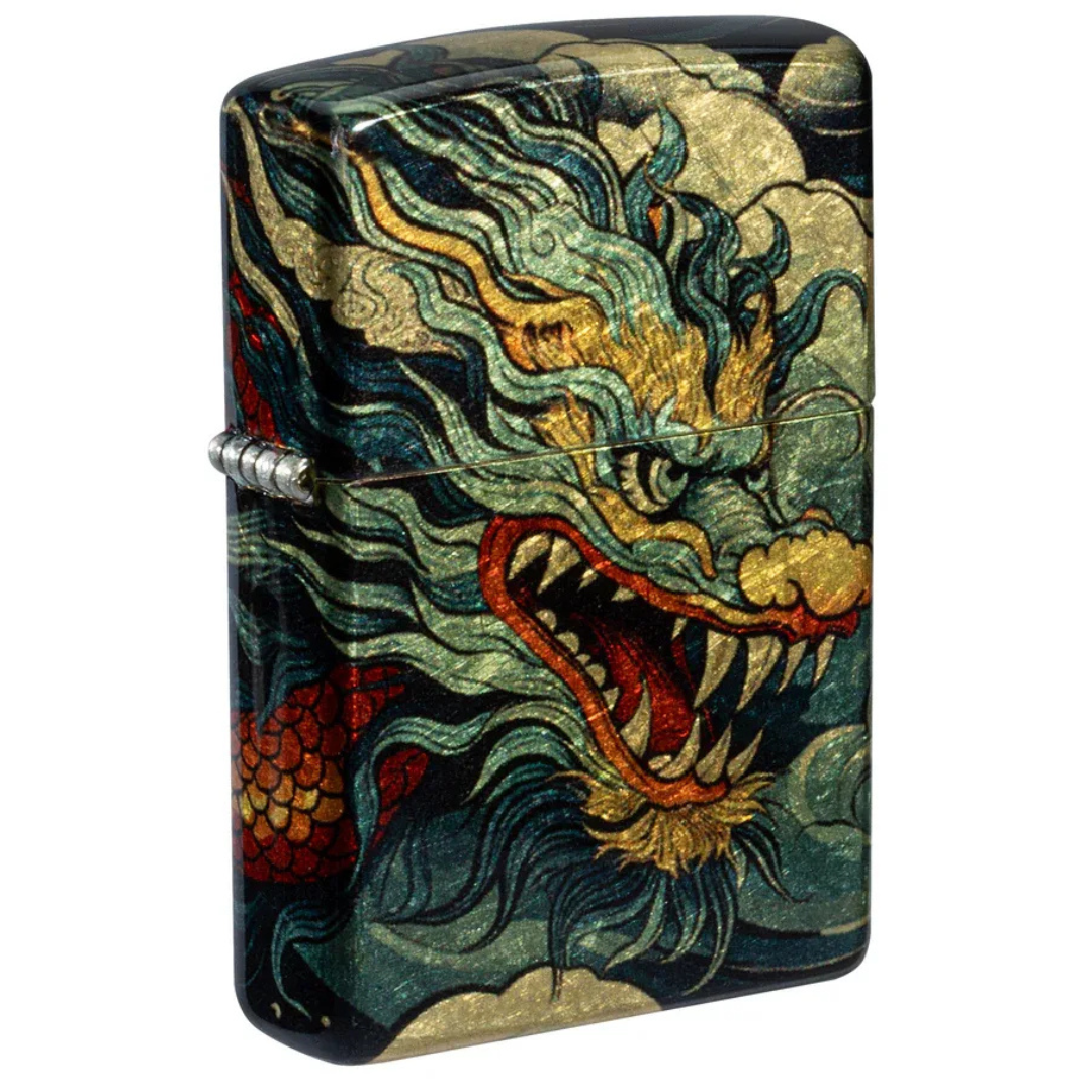Bật lửa Zippo Dragon Fusion - Thiết Kế Rồng Vàng In Tràn Viền 540 Fusion Chính Hãng Mỹ, Vỏ Đồng Thau Tumbled Brass Cao Cấp
